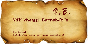 Várhegyi Barnabás névjegykártya